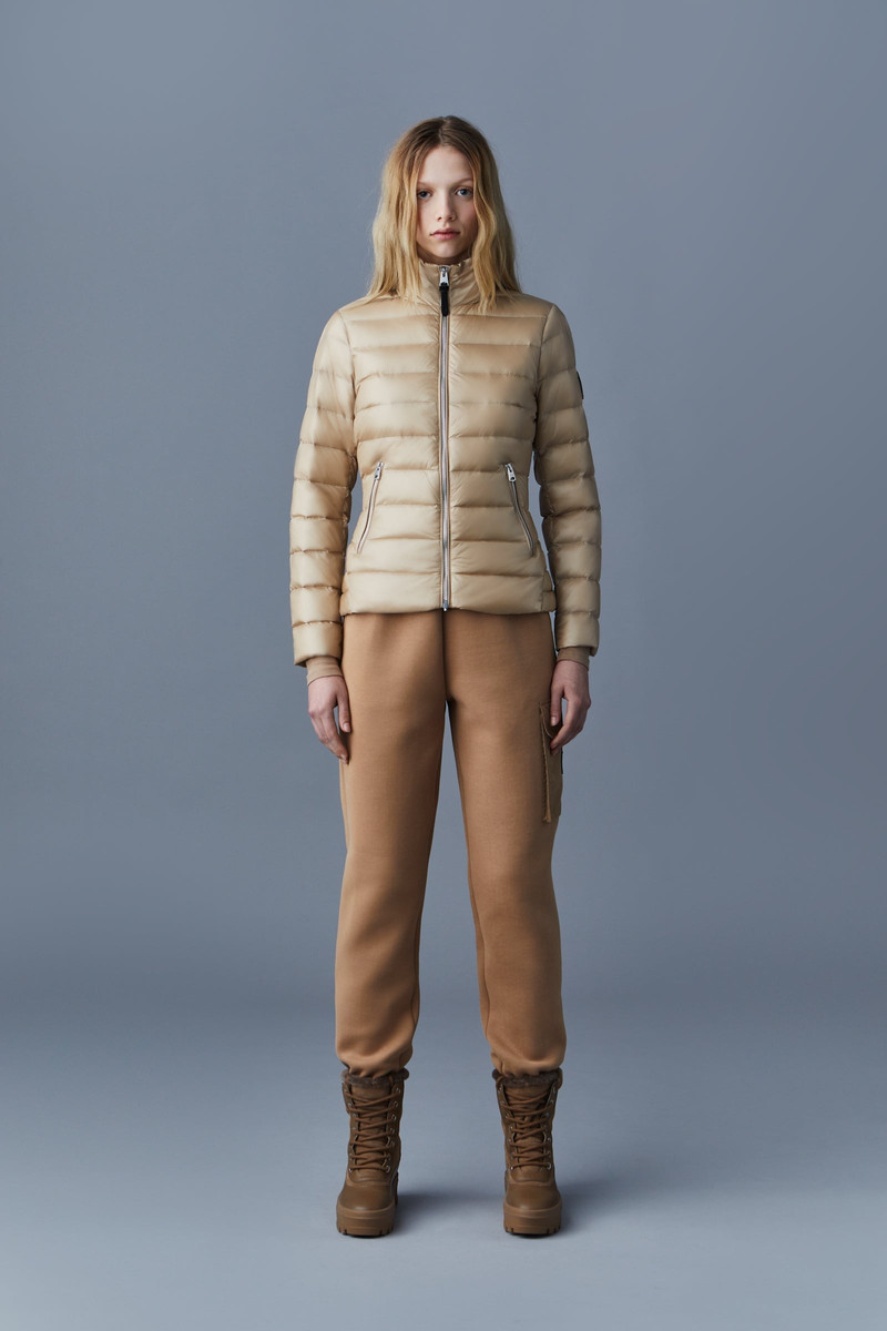 MACKAGE DAVINA Recycled E3-Lite down jacket with peplum outlook