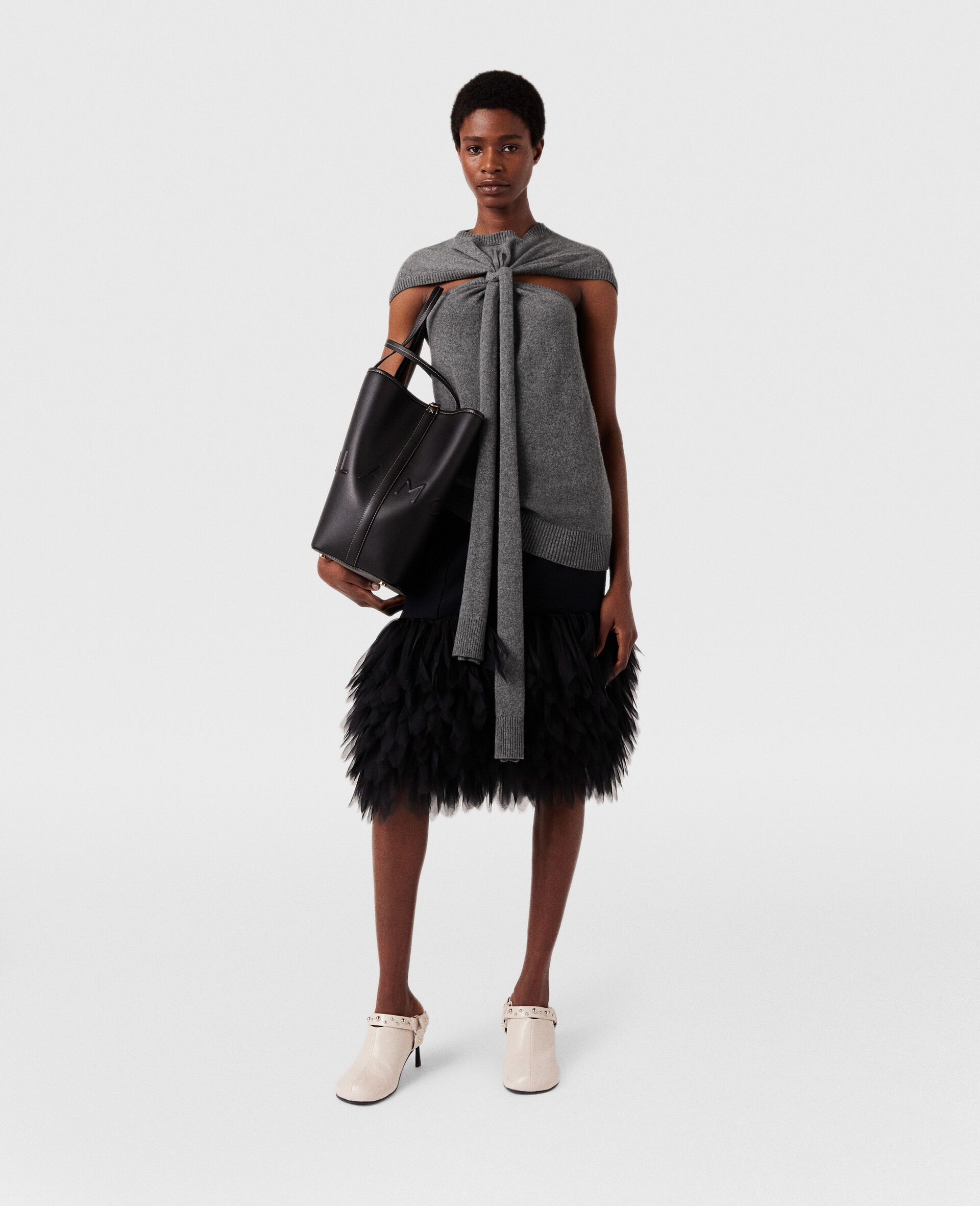 High-Rise Feather Midi Skirt - 5