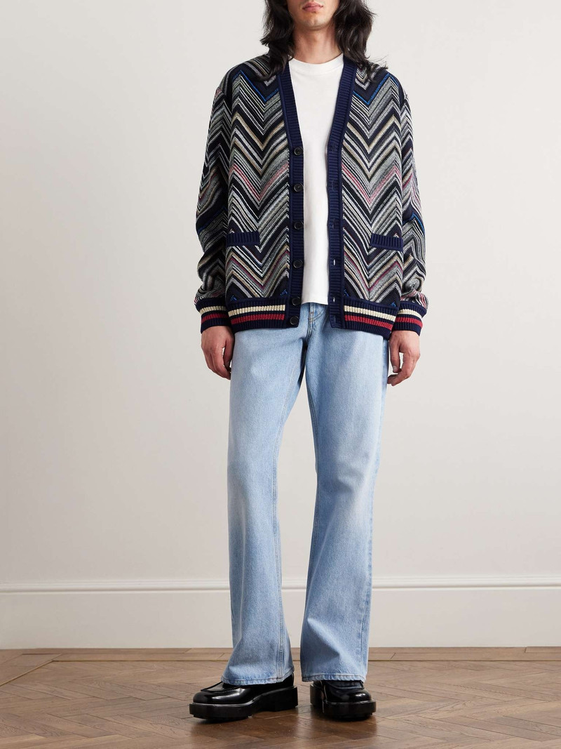 Missoni Striped Crochet-Knit Cotton-Blend Cardigan outlook