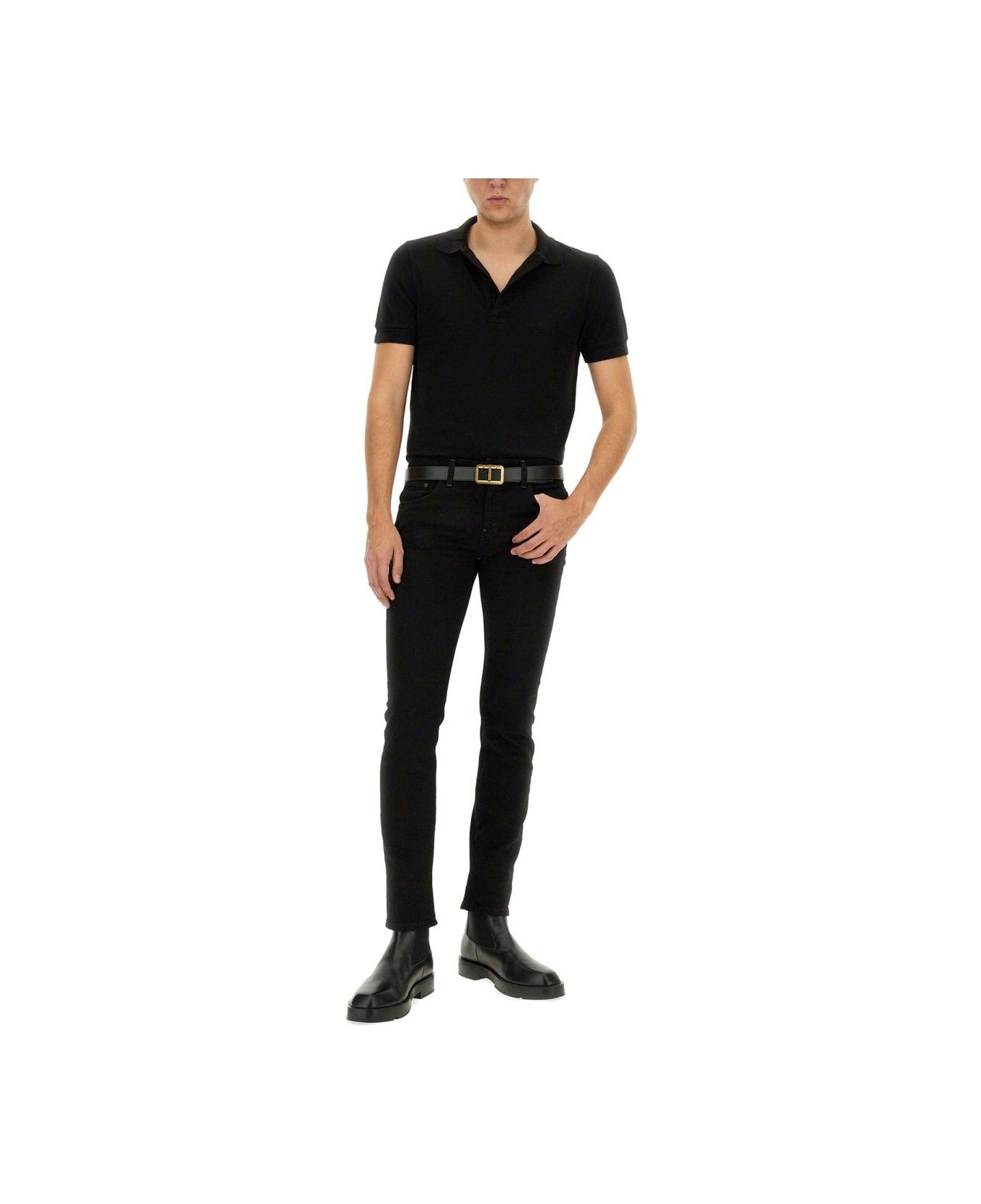 Logo Embroidered Short-sleeved Polo Shirt - 3