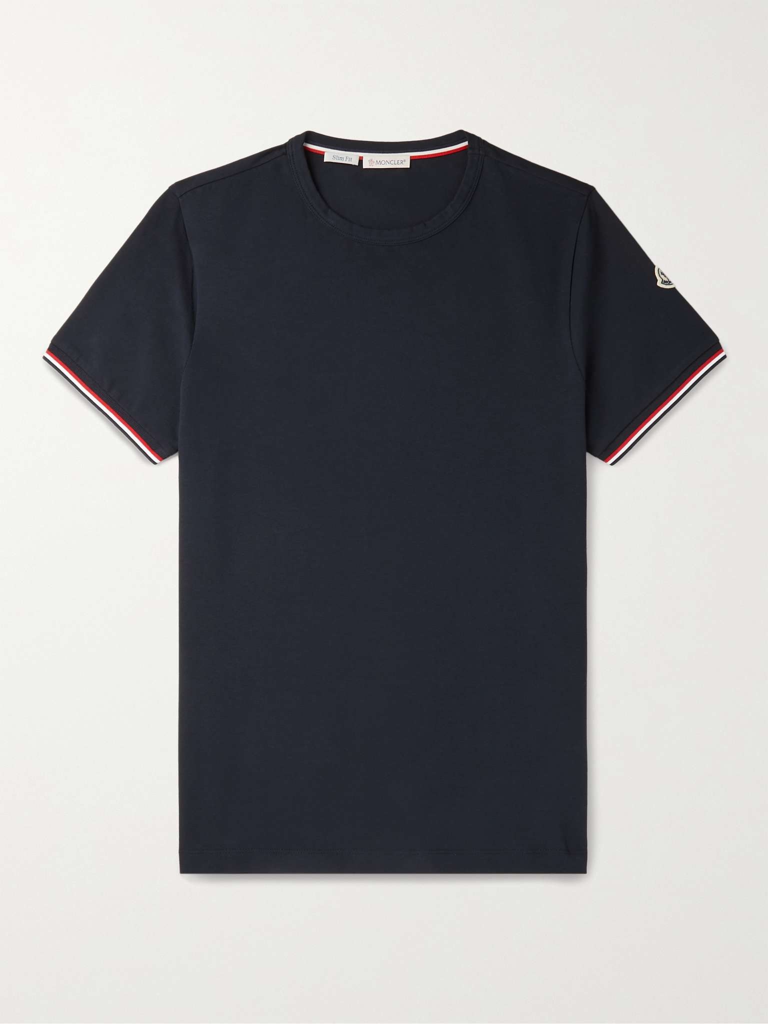 Contrast-Tipped Stretch-Cotton Jersey T-Shirt - 1