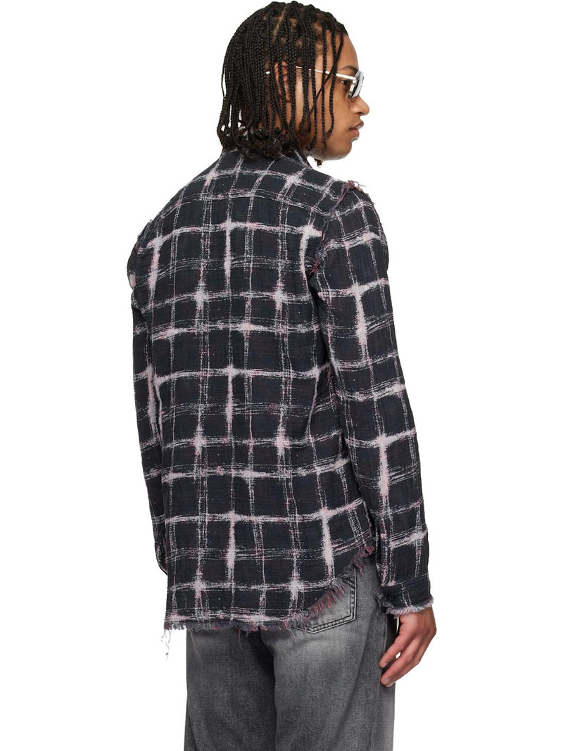 Black Shredded Seam Reversible Shirt 3