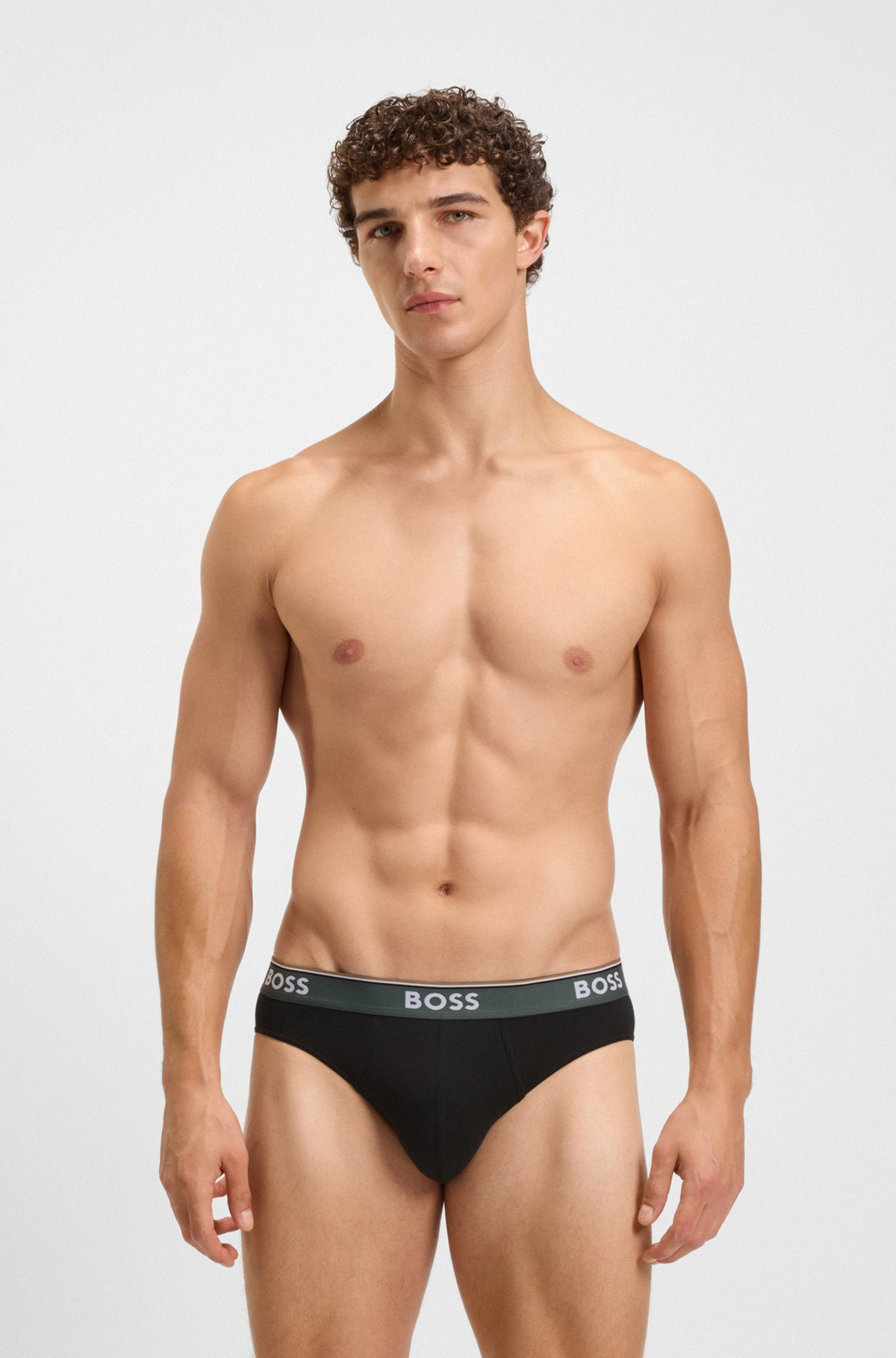 THREE-PACK OF STRETCH-COTTON BRIEFS WITH LOGO WAISTBANDS - 6