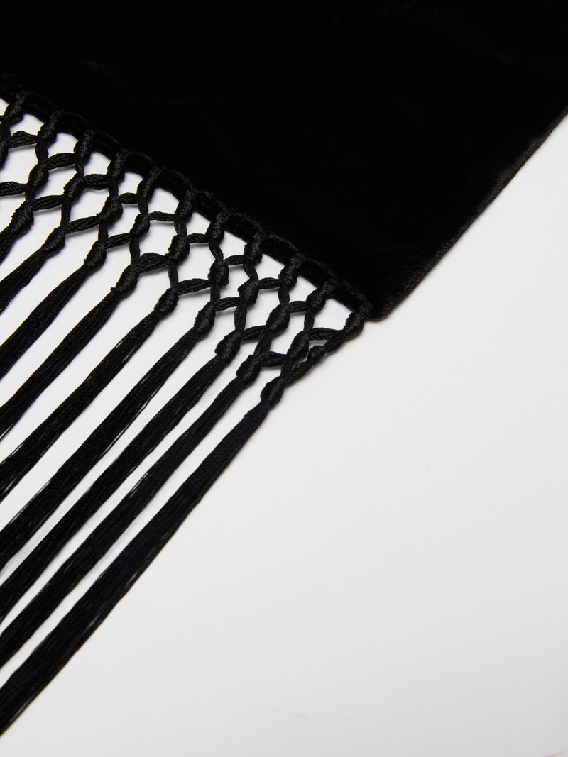 Max Mara GERSA Velvet scarf with fringes outlook