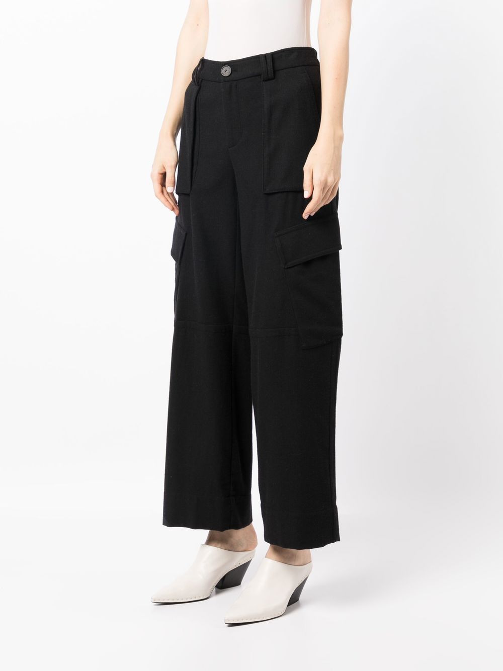 flannel wide-leg trousers - 3