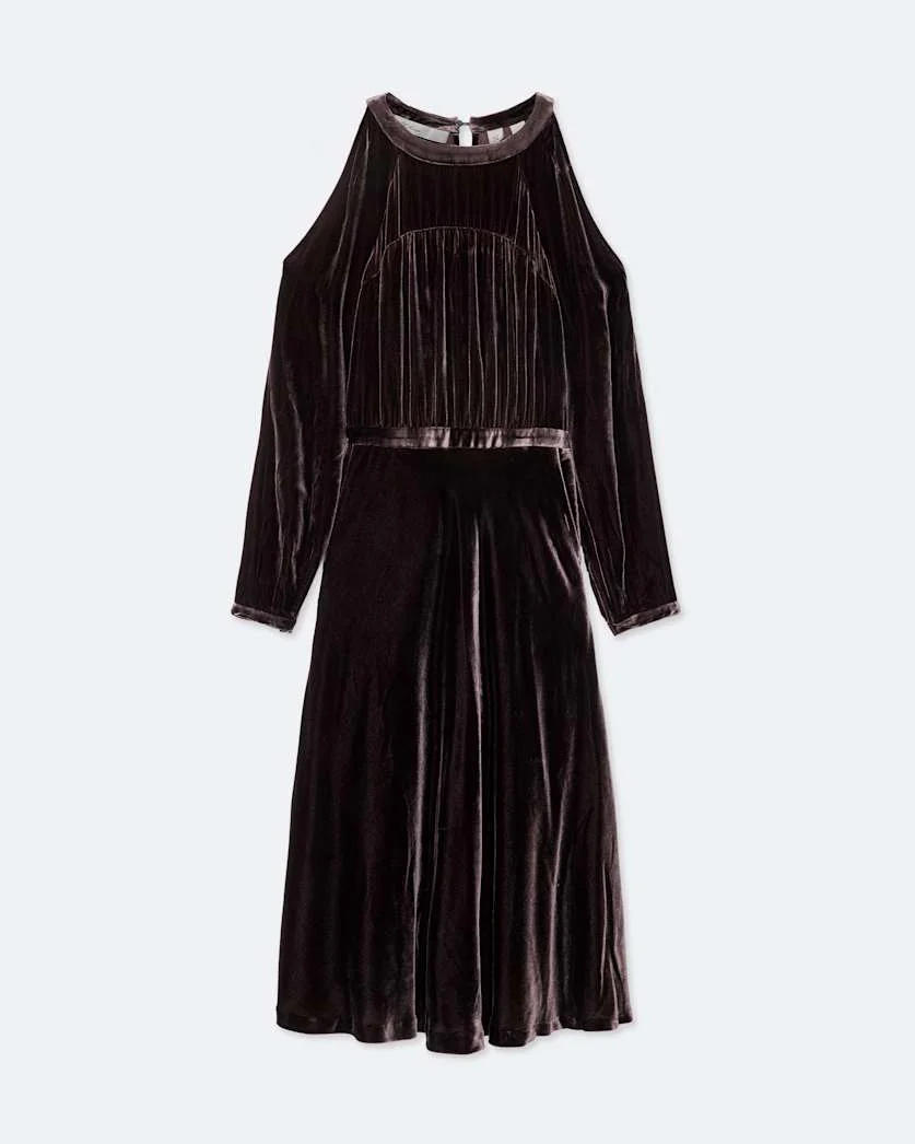 CHRISSY VELVET MIDI DRESS - 1