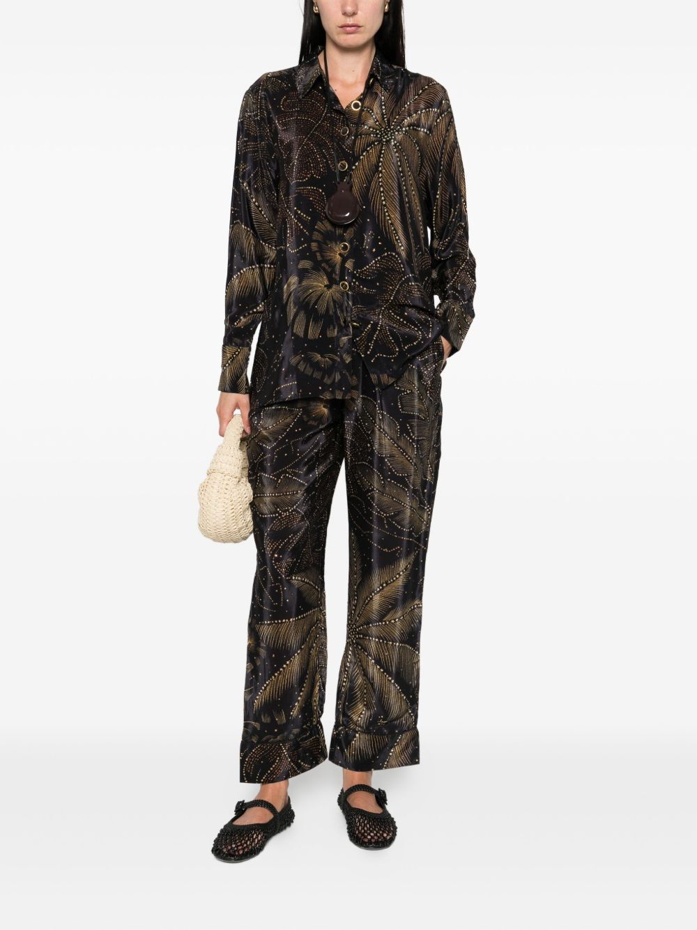 palm-tree print trousers - 2