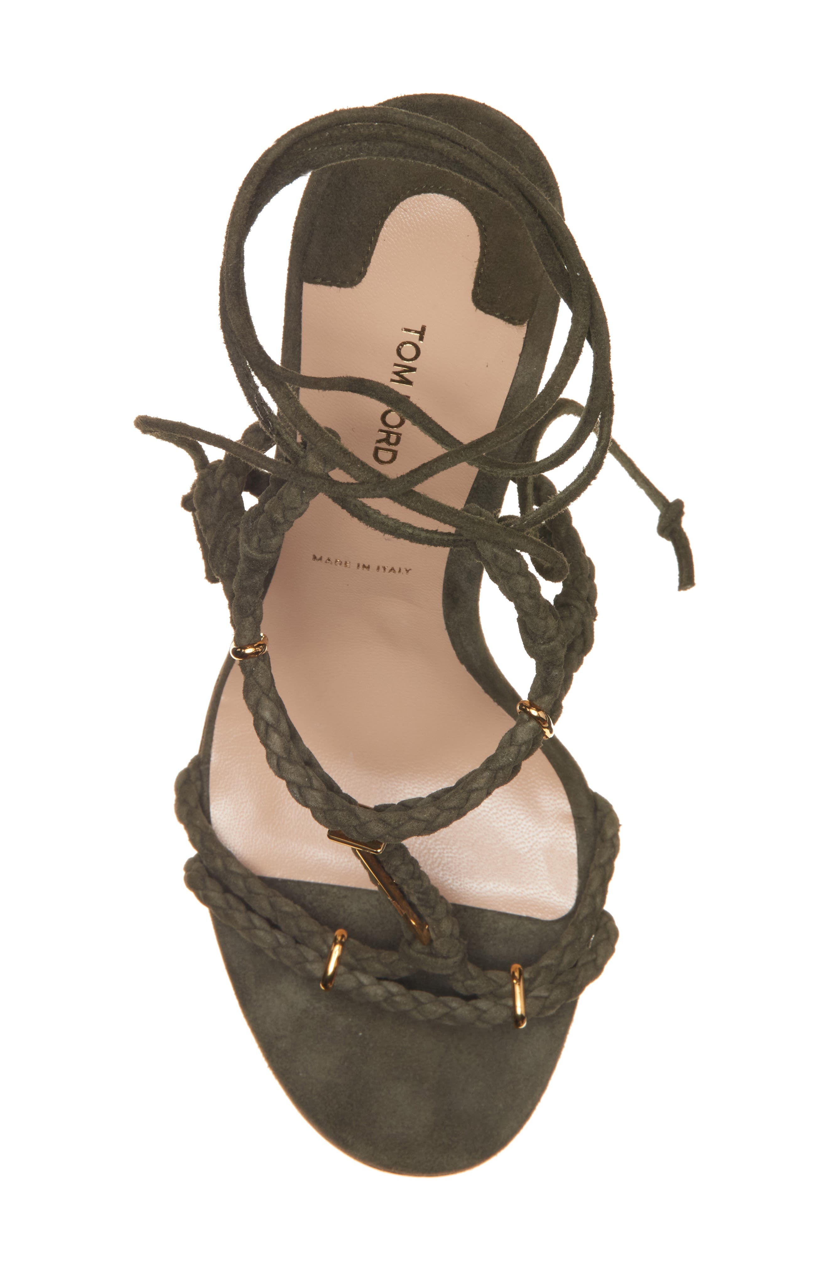 TOM FORD Lily Braided Strap Stiletto Sandal in 1E055 Military Green at Nordstrom - 5