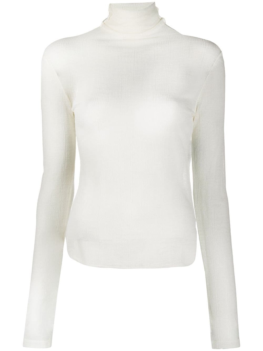 sheer roll neck knitted top - 1