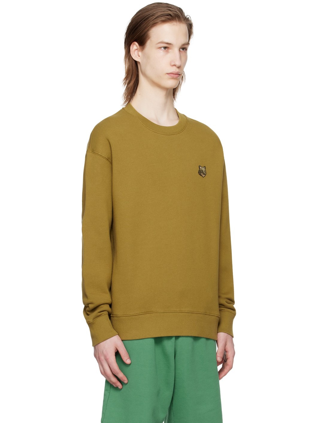 Khaki Bold Fox Head Sweatshirt - 2