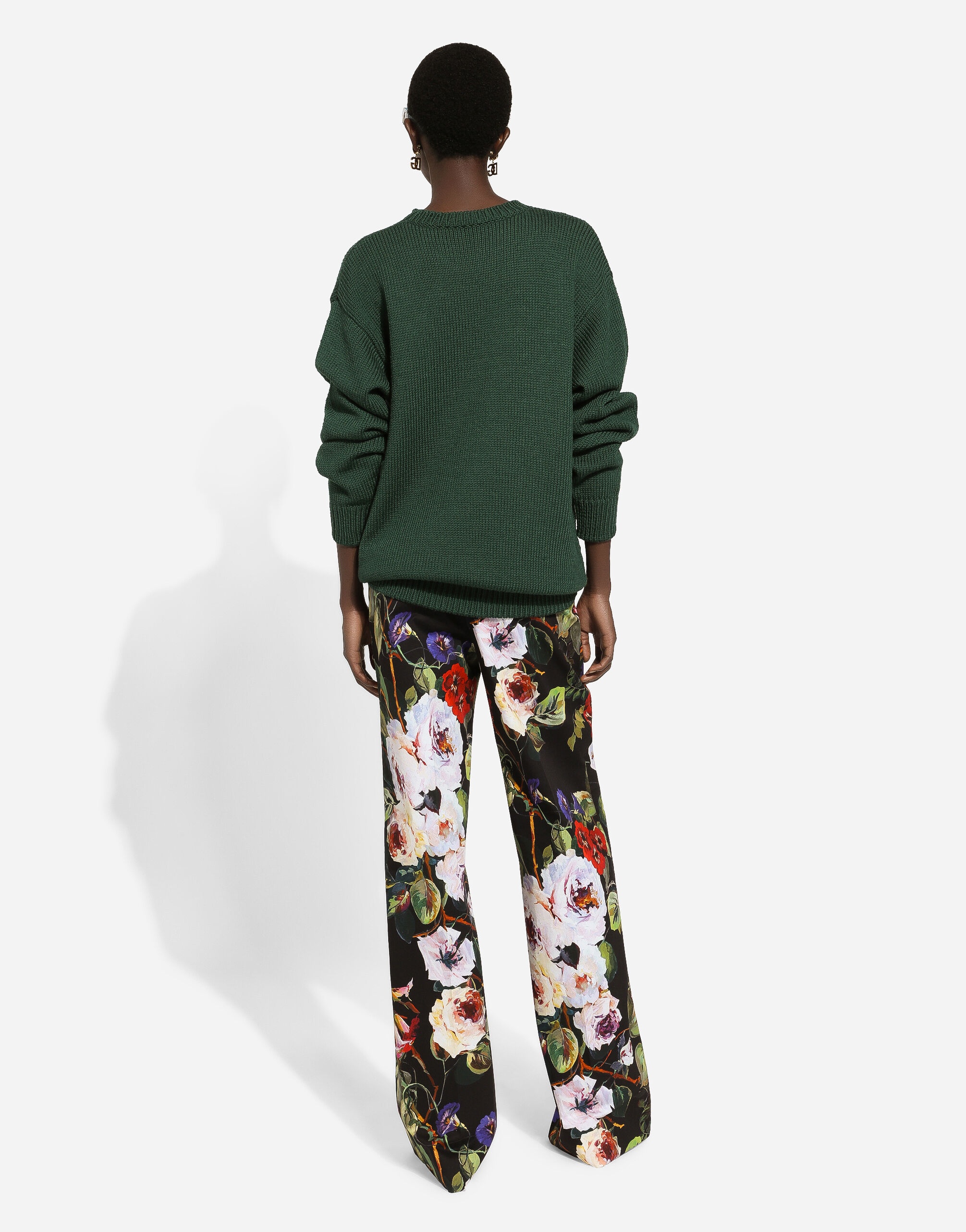 Wool sweater with floral intarsia - 3