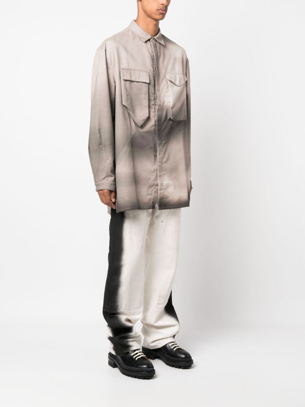 gradient-effect cotton shirt - 4