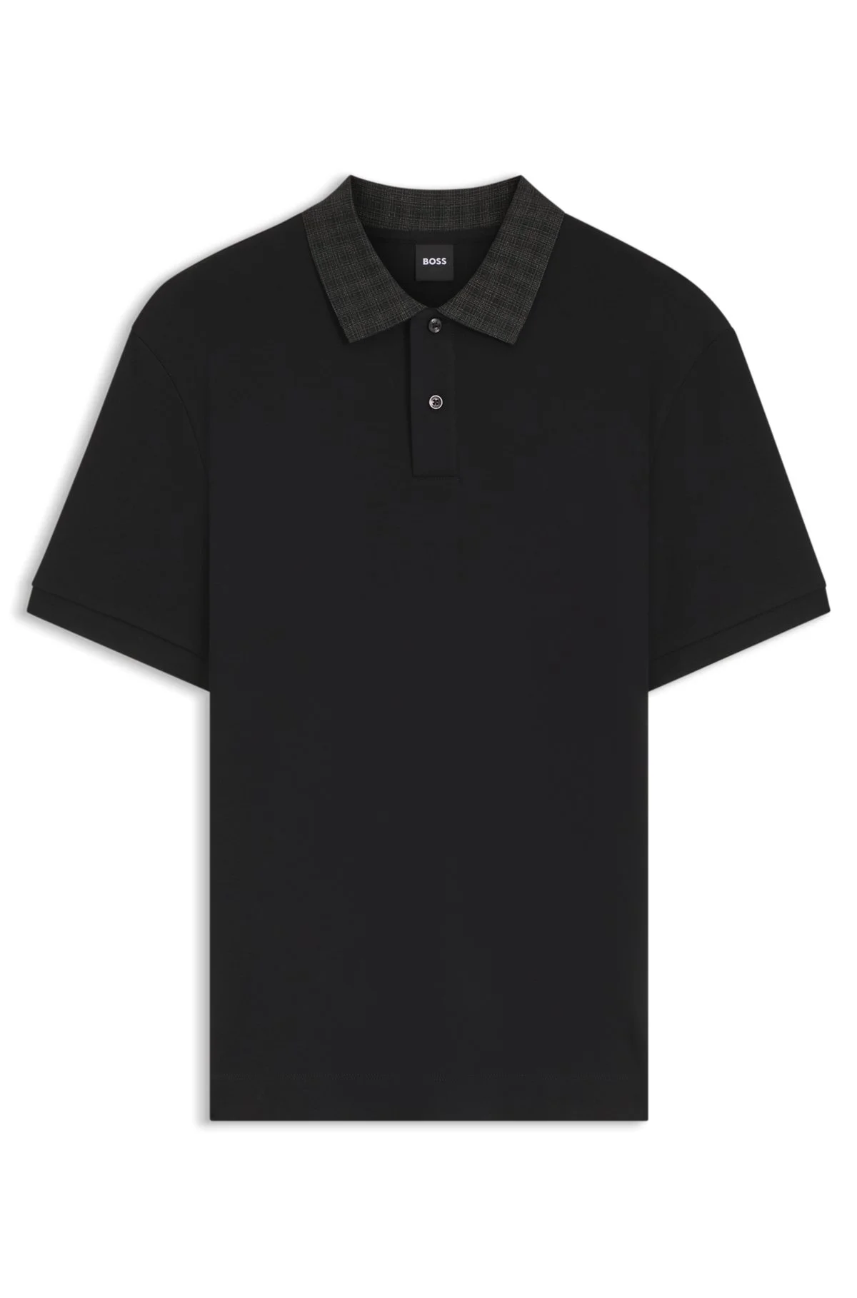 REGULAR-FIT POLO SHIRT IN COTTON WITH PATTERNED COLLAR - 1