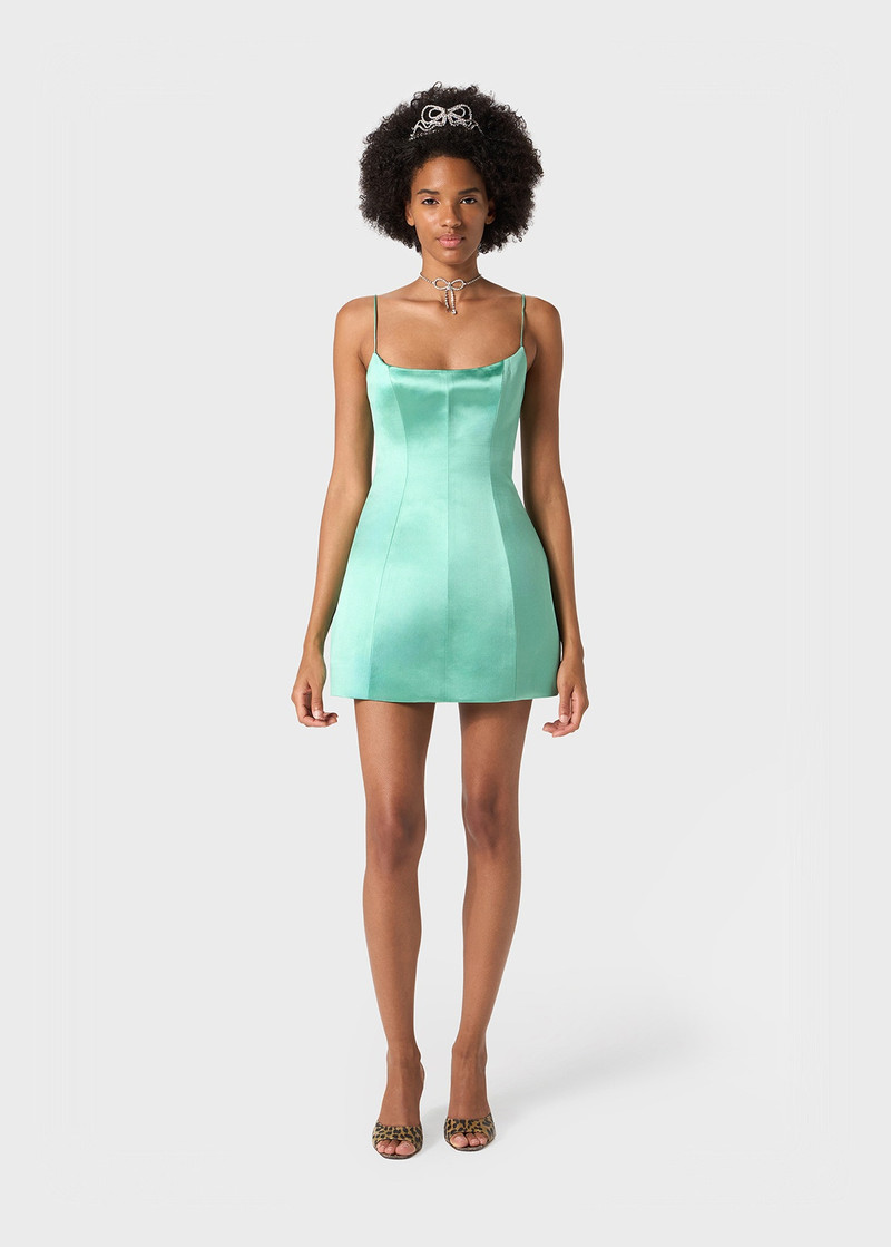 Blumarine MINI DRESS IN DUCHESSE SATIN WITH SHAPED SKIRT outlook