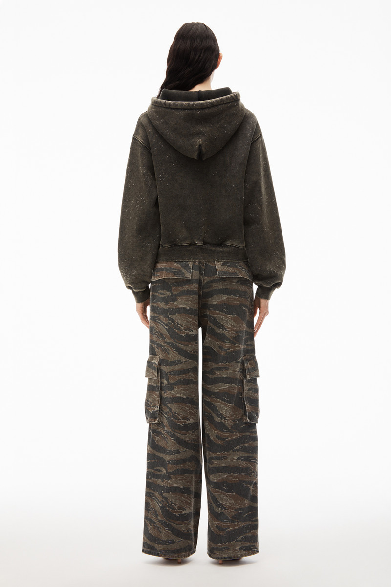 puff logo hoodie in glitter terry 4