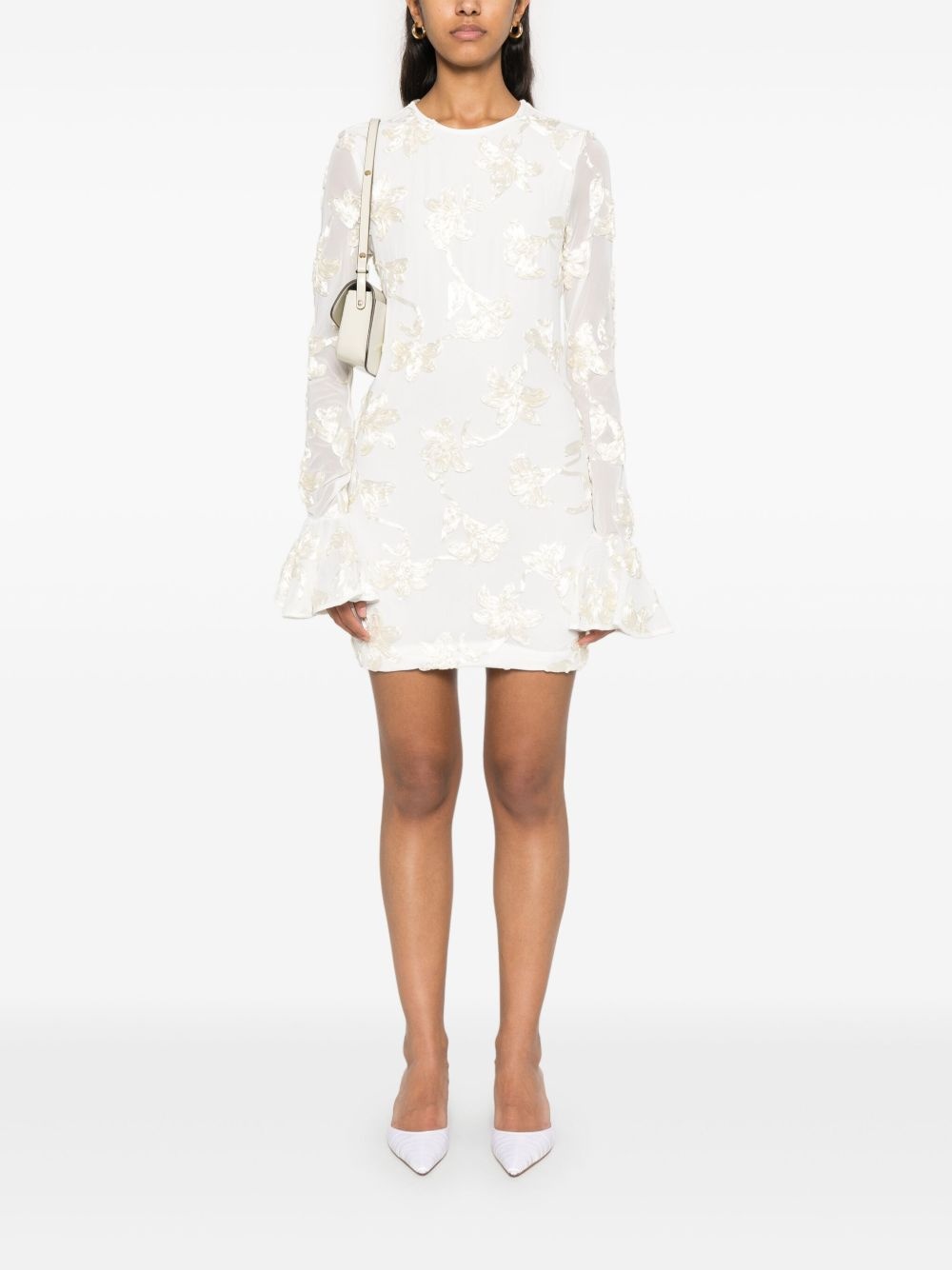 flower-mesh mini dress - 2