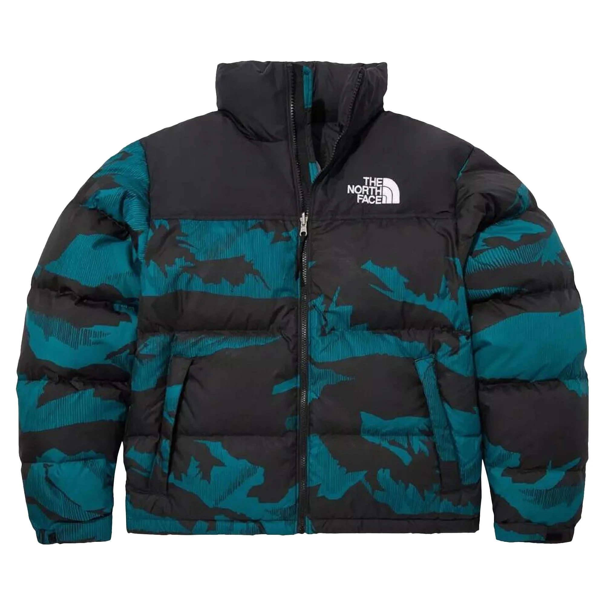The North Face Printed 1996 Retro Nuptse Jacket 'Harbor Blue Linear Mountain Print' - 1