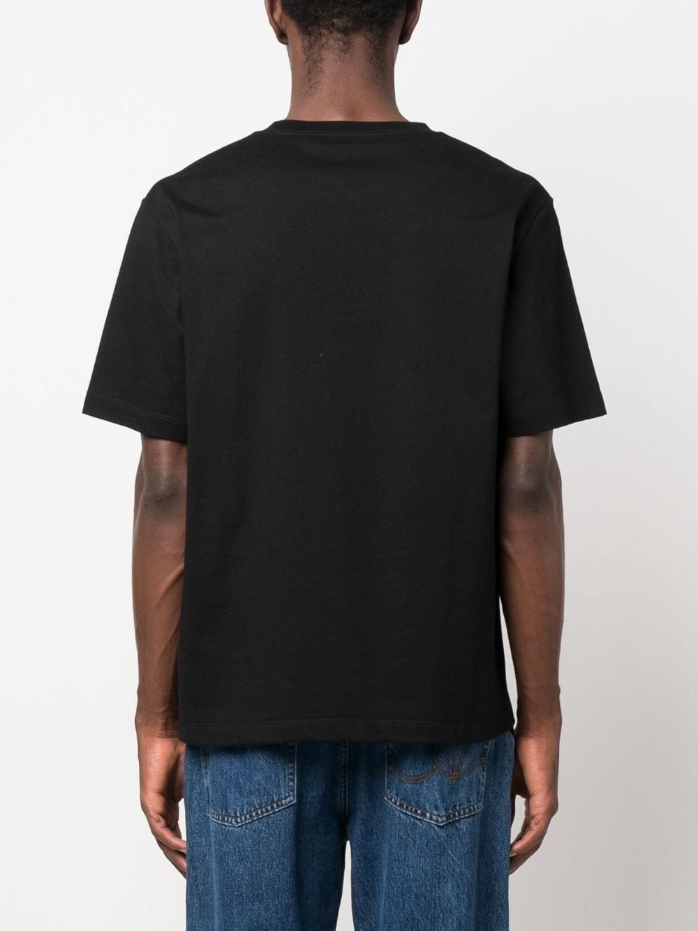 logo-tape cotton T-shirt - 4