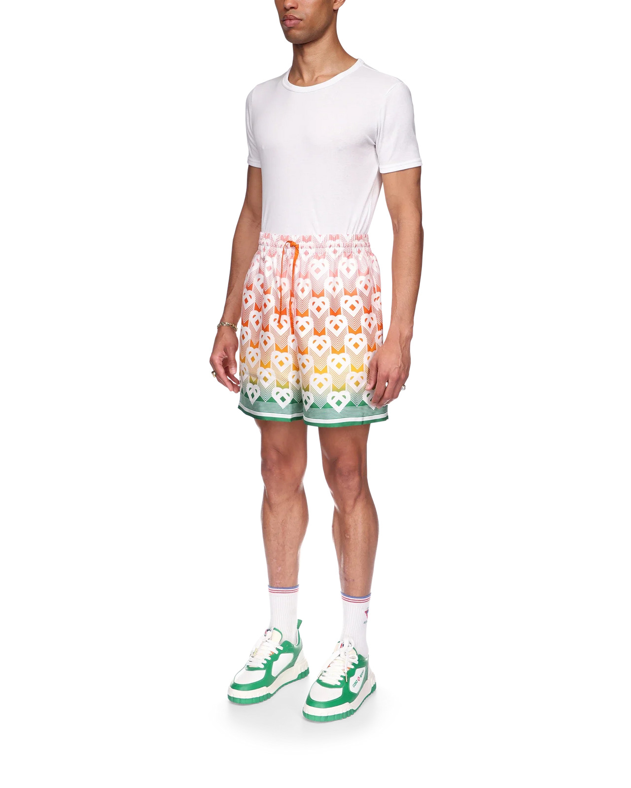 Gradient Heart Monogram Silk Shorts - 3