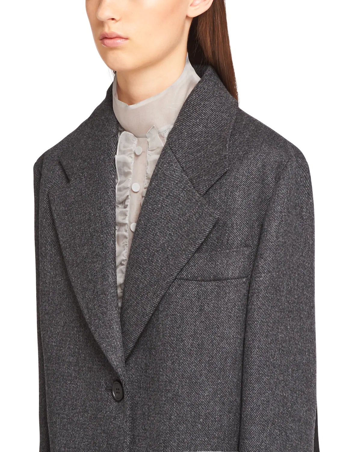 Single-breasted textured wool coat - 5