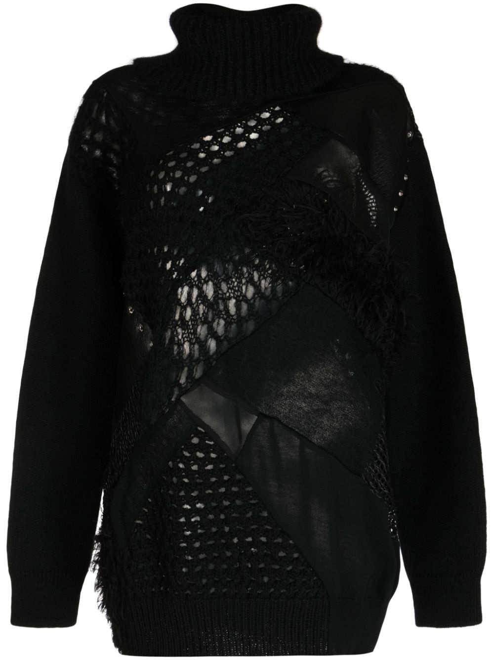 panelled roll-neck jumper - 1