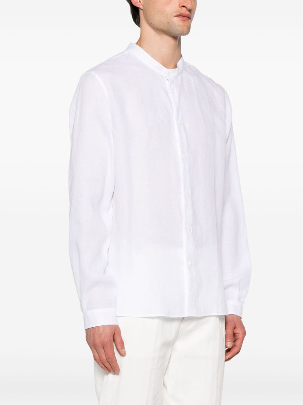 band-collar hemp shirt - 3