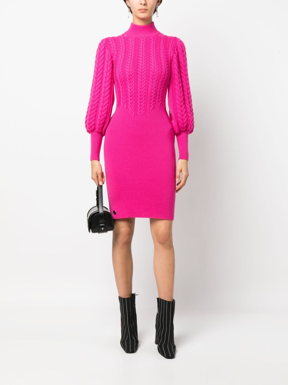 cable-knit high-neck dress - 2