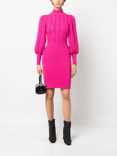 PHILIPP PLEIN cable-knit high-neck dress outlook
