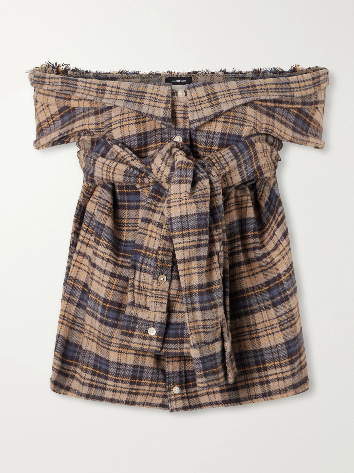 Checked Cotton-flannel Blouse - 1