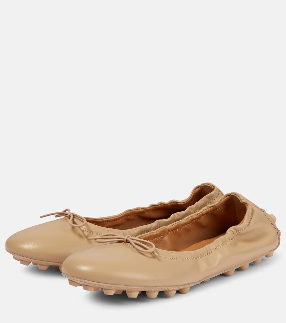 Bubble leather ballet flats - 5