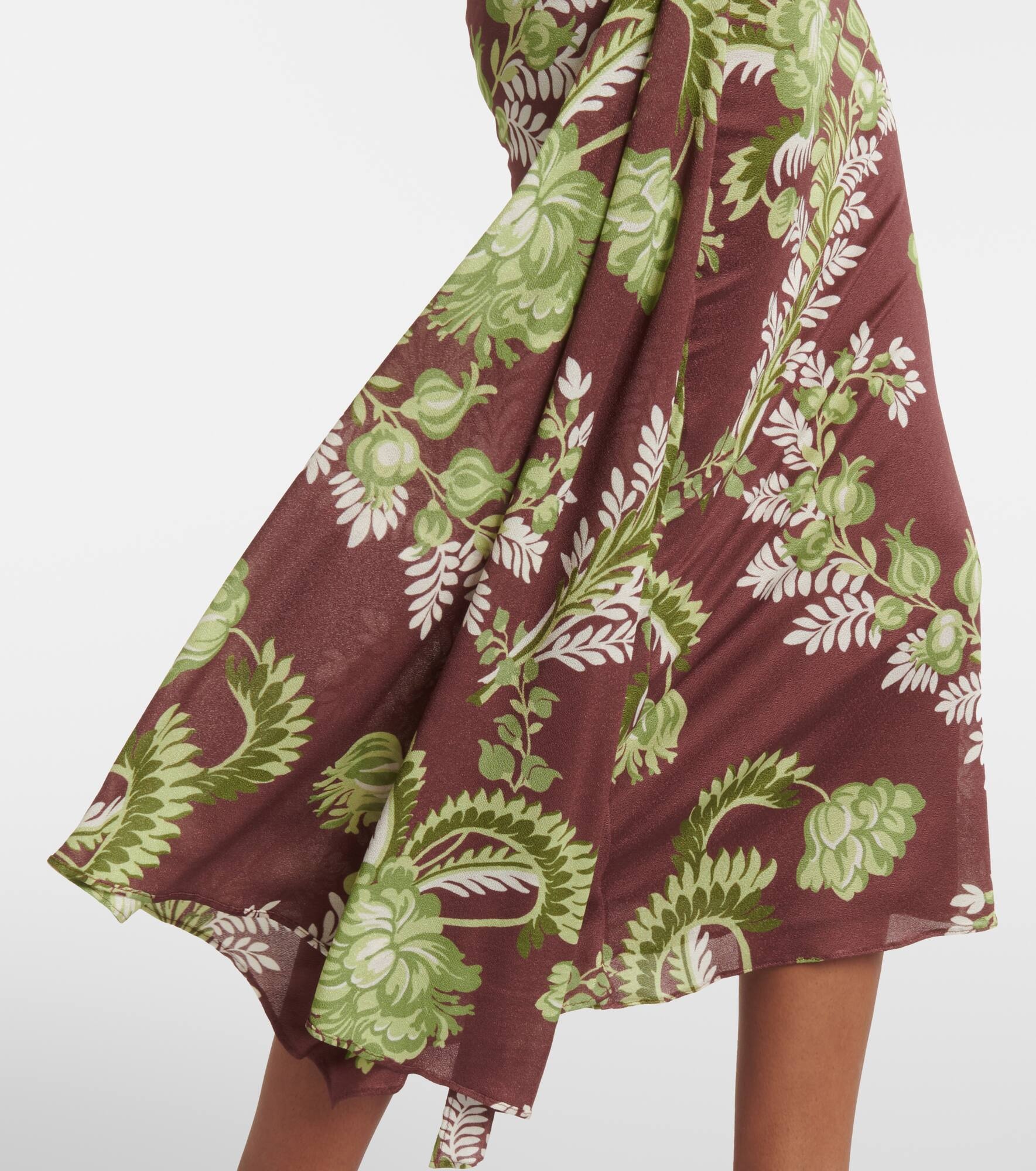 Floral draped midi skirt - 5