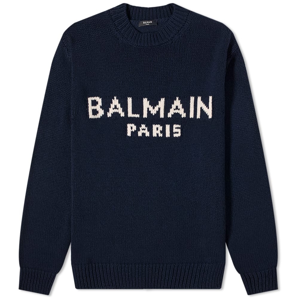 Balmain Merino Logo Knit Crew - 1