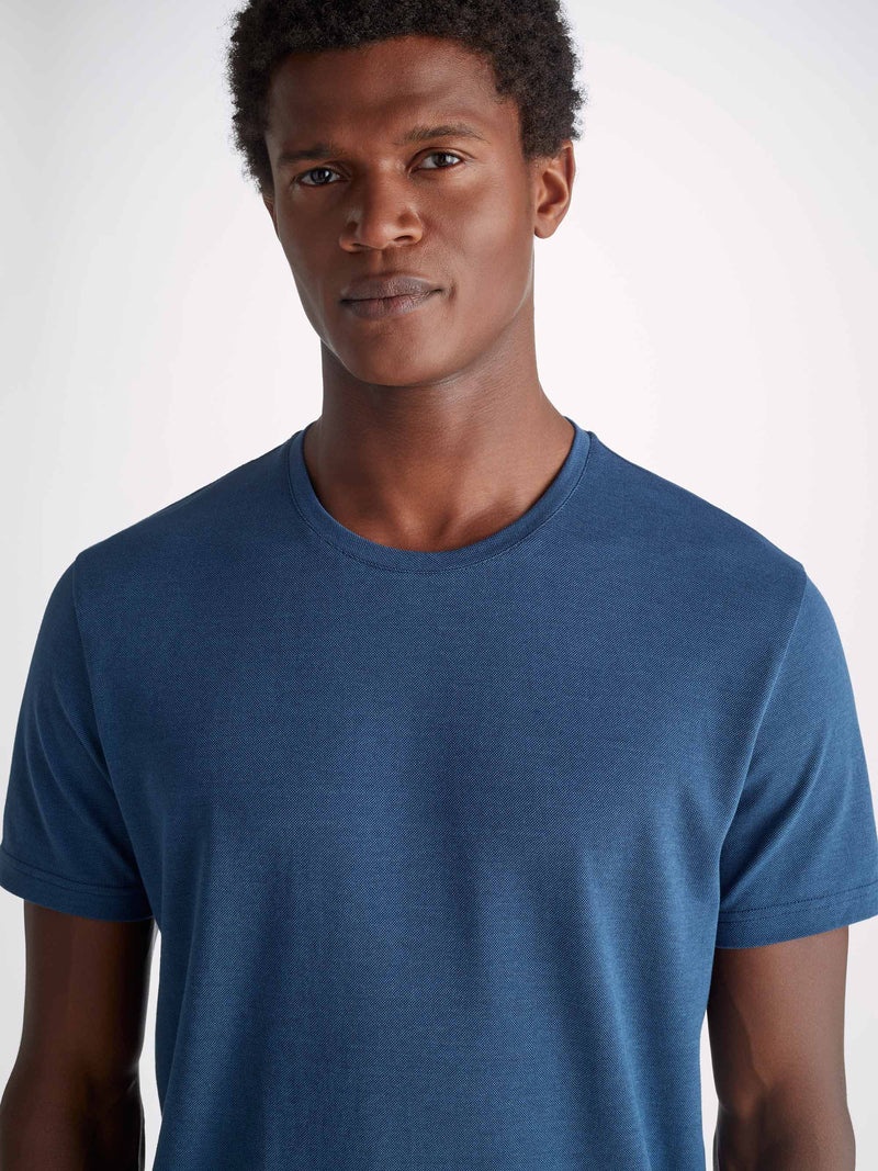 Men's T-Shirt Ramsay Pique Cotton Tencel Denim - 2