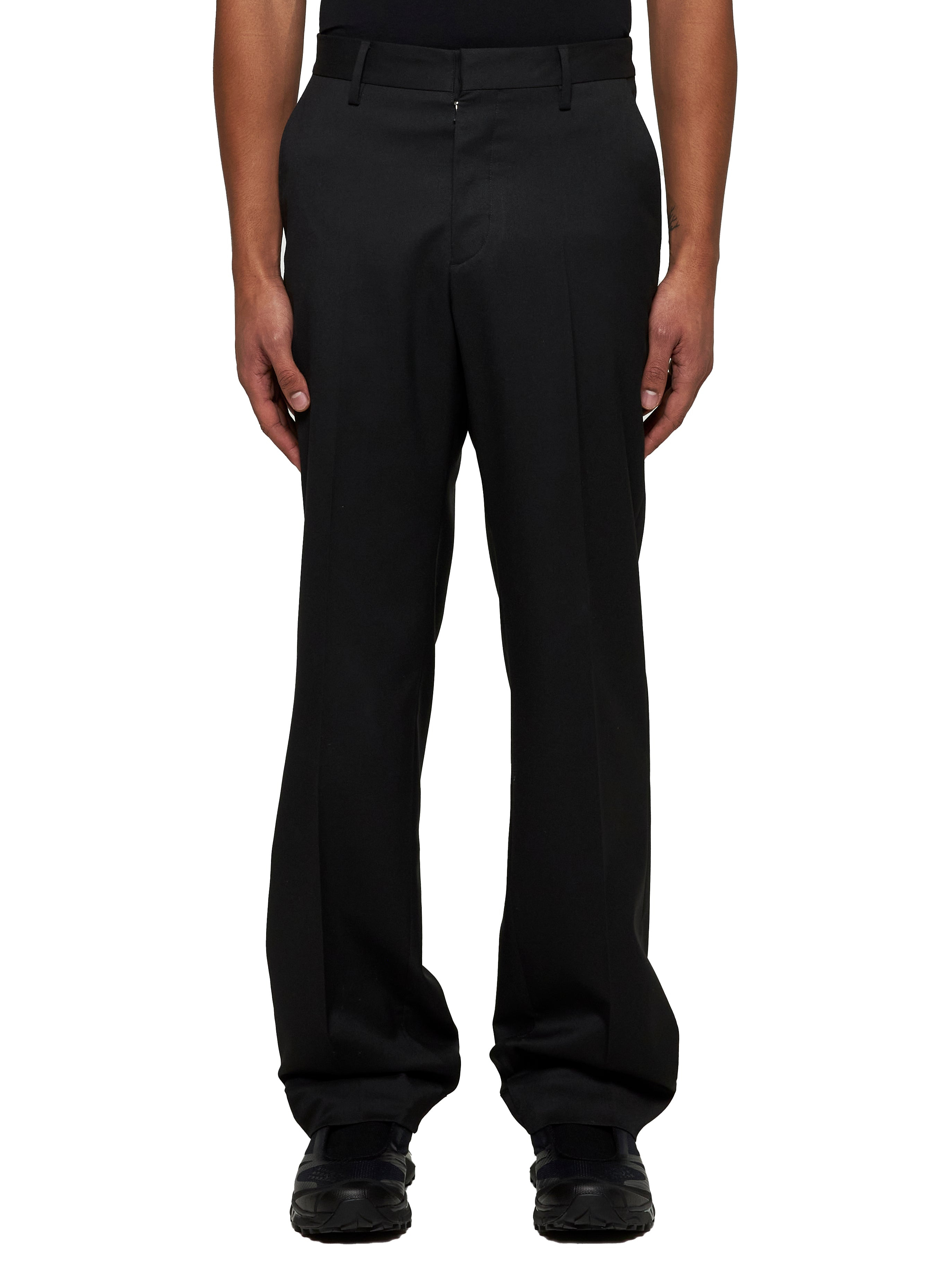 Black straight leg suit trousers - 3