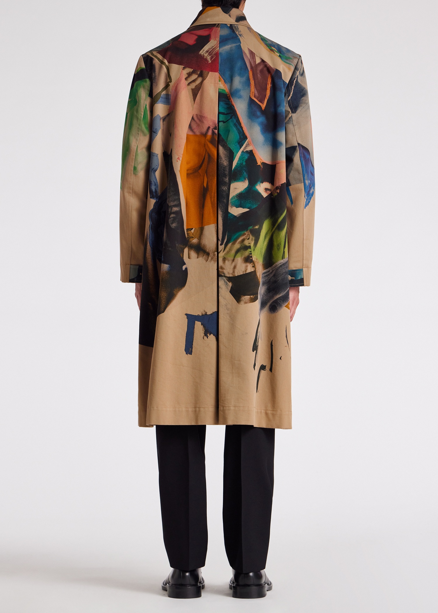 Oversized 'Life Drawing' Print Trench Coat - 7