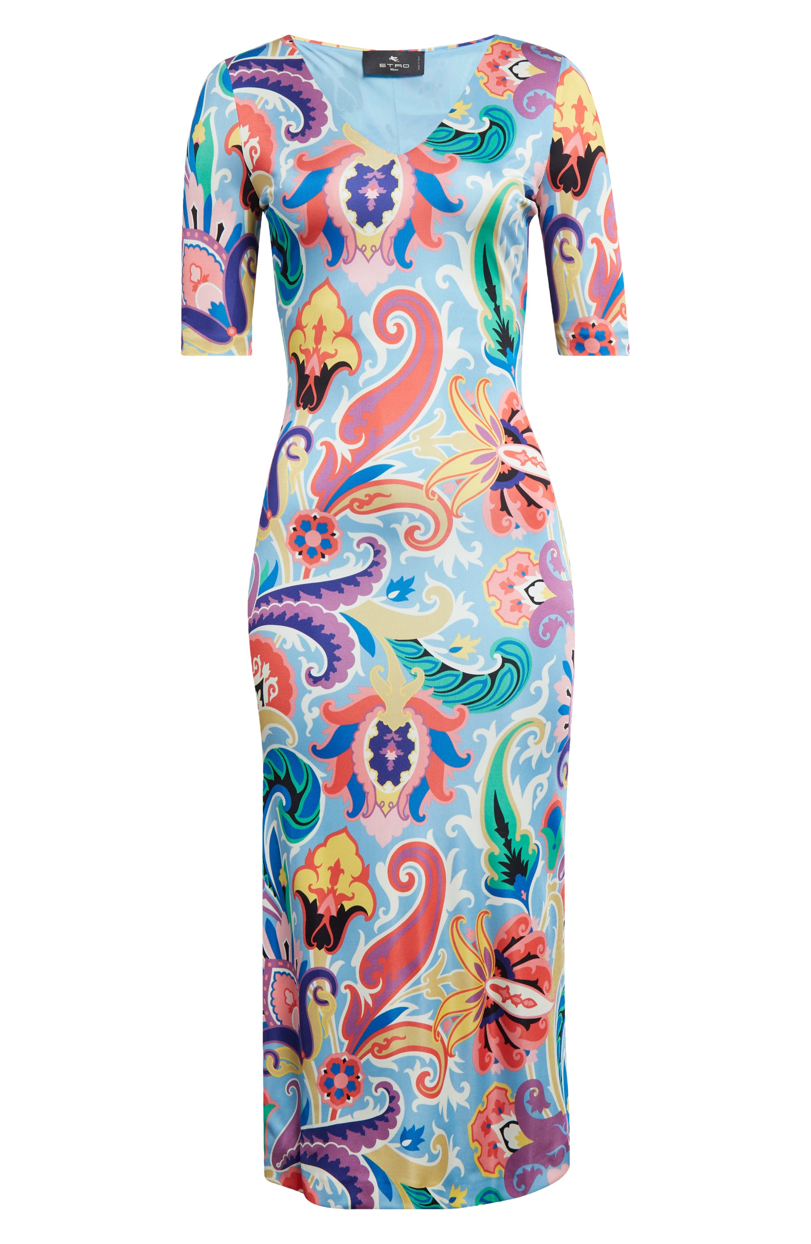 Etro Paisley Print Stretch Jersey Midi Dress in Stampa F.do Blu at Nordstrom - 5
