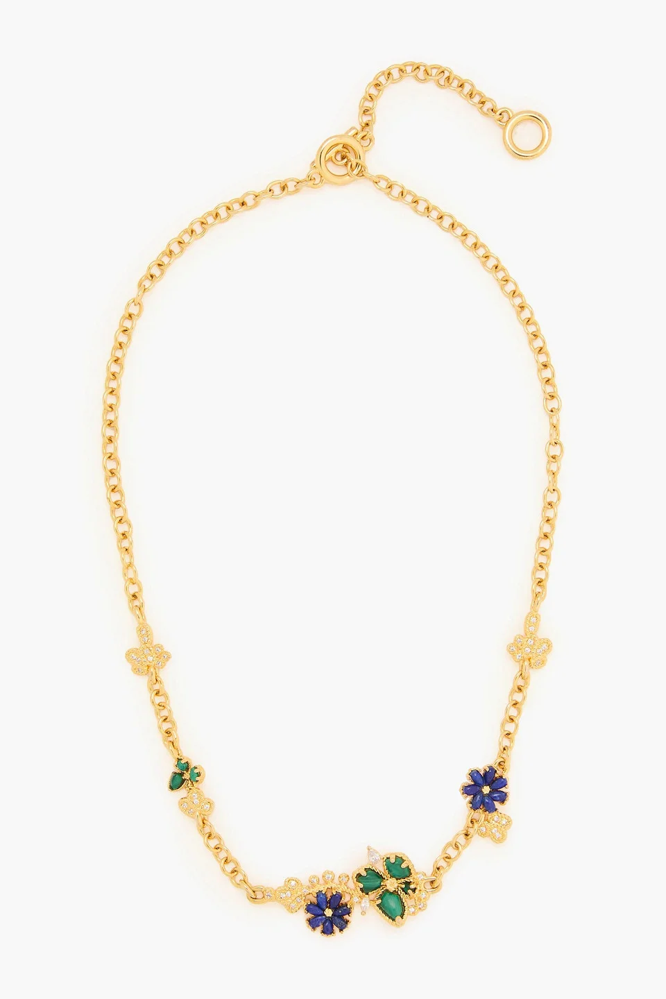 Gold-tone multi-stone necklace - 1