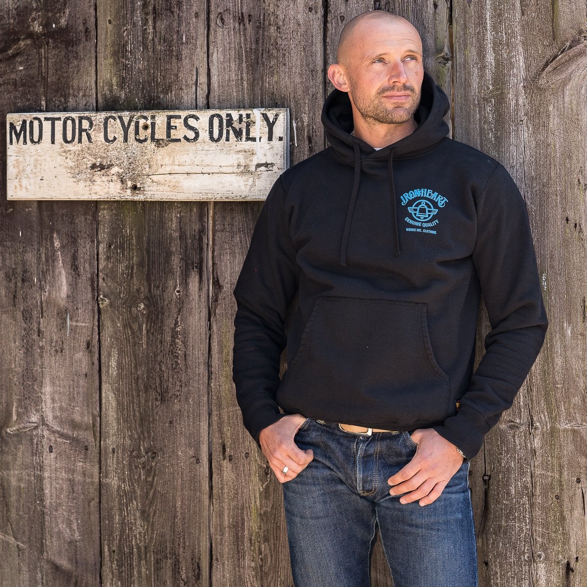 IHSW-59-BLK Printed 14oz Ultra Heavyweight Loopwheel Cotton Hoodie - Black - 4