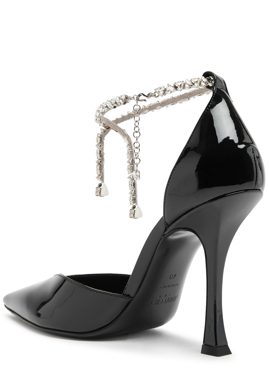 Jimmy Choo Stevie 100 Crystal-embellished Patent Leather Pumps - 2