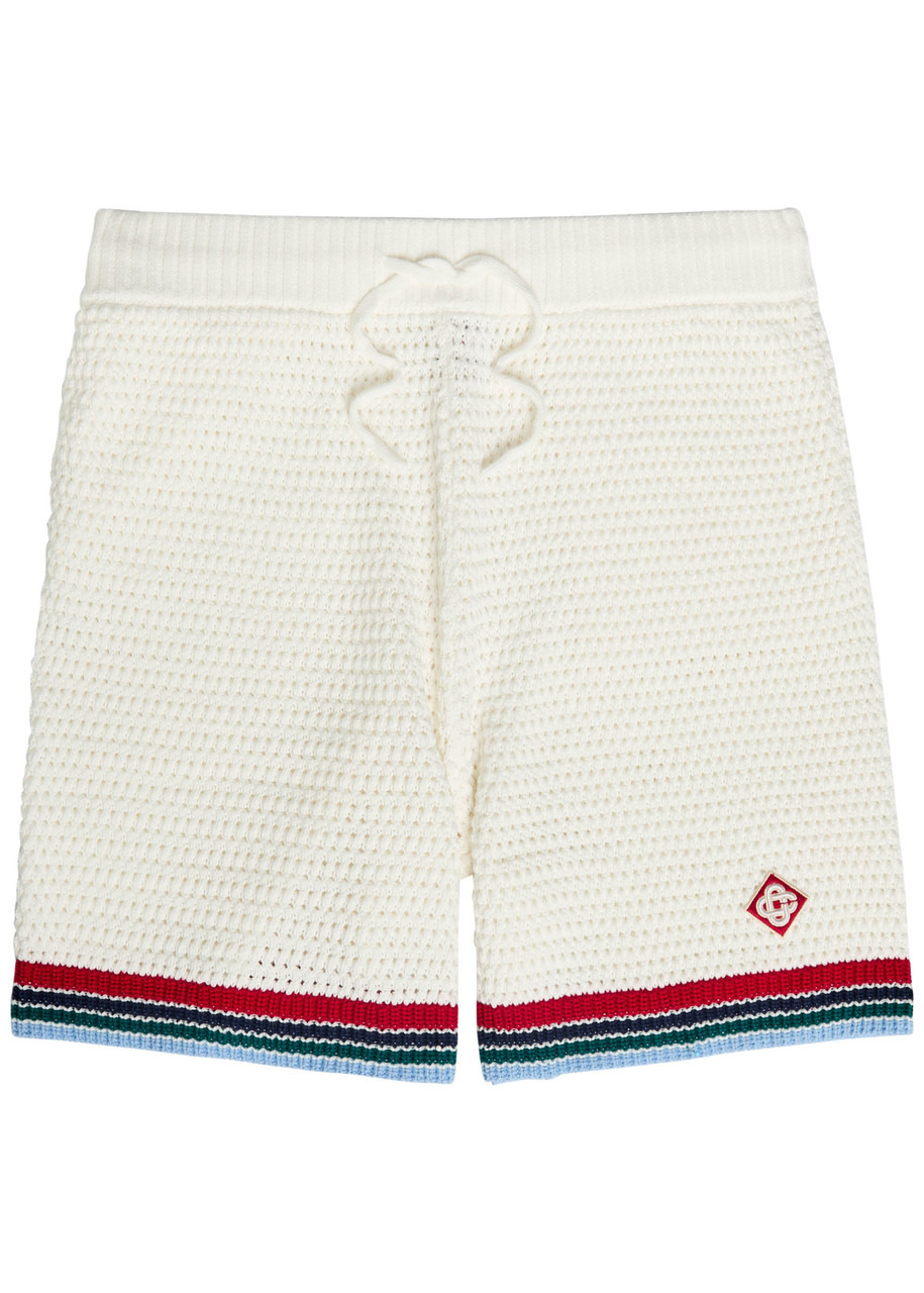 Casablanca Sporty Crochet Cotton Shorts - 1
