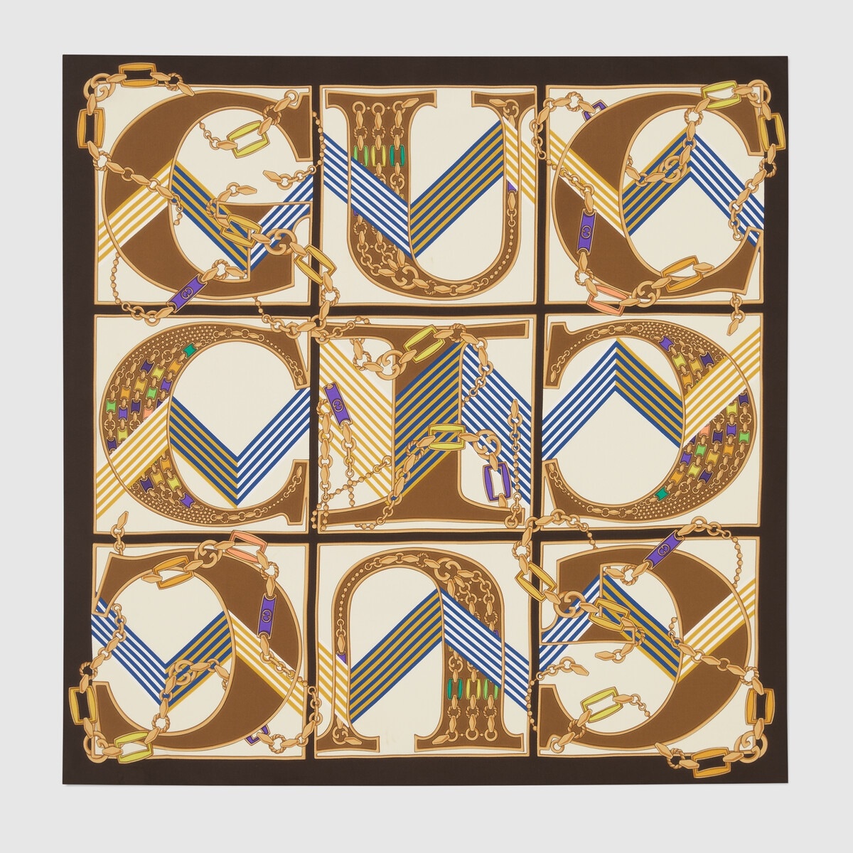 Gucci print silk scarf - 1