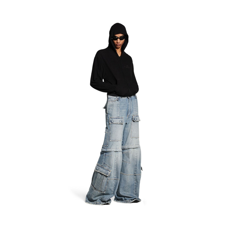 BALENCIAGA Women's Flared Cargo Pants in Blue outlook