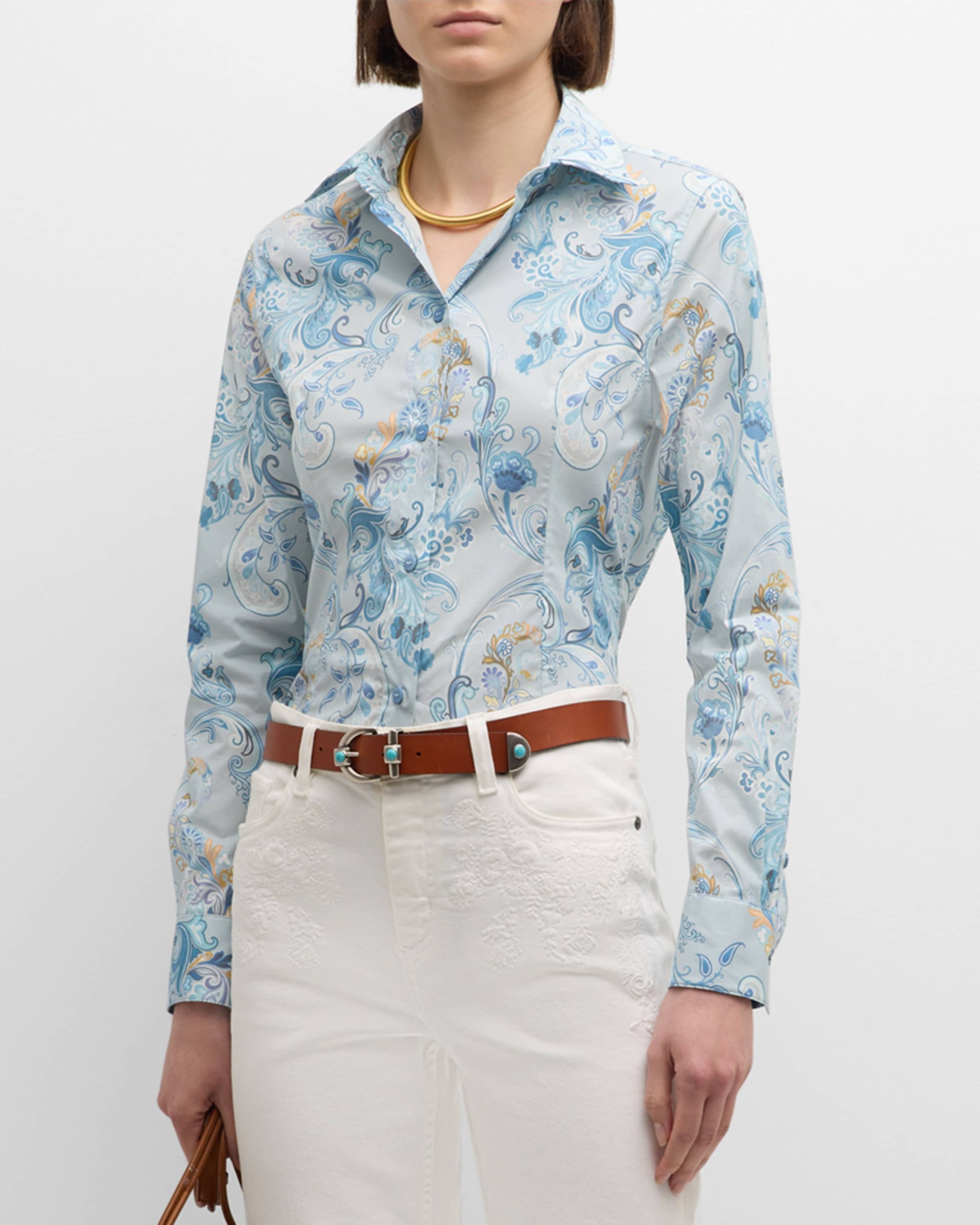 Etch Paisley Long-Sleeve Cotton Shirt - 2