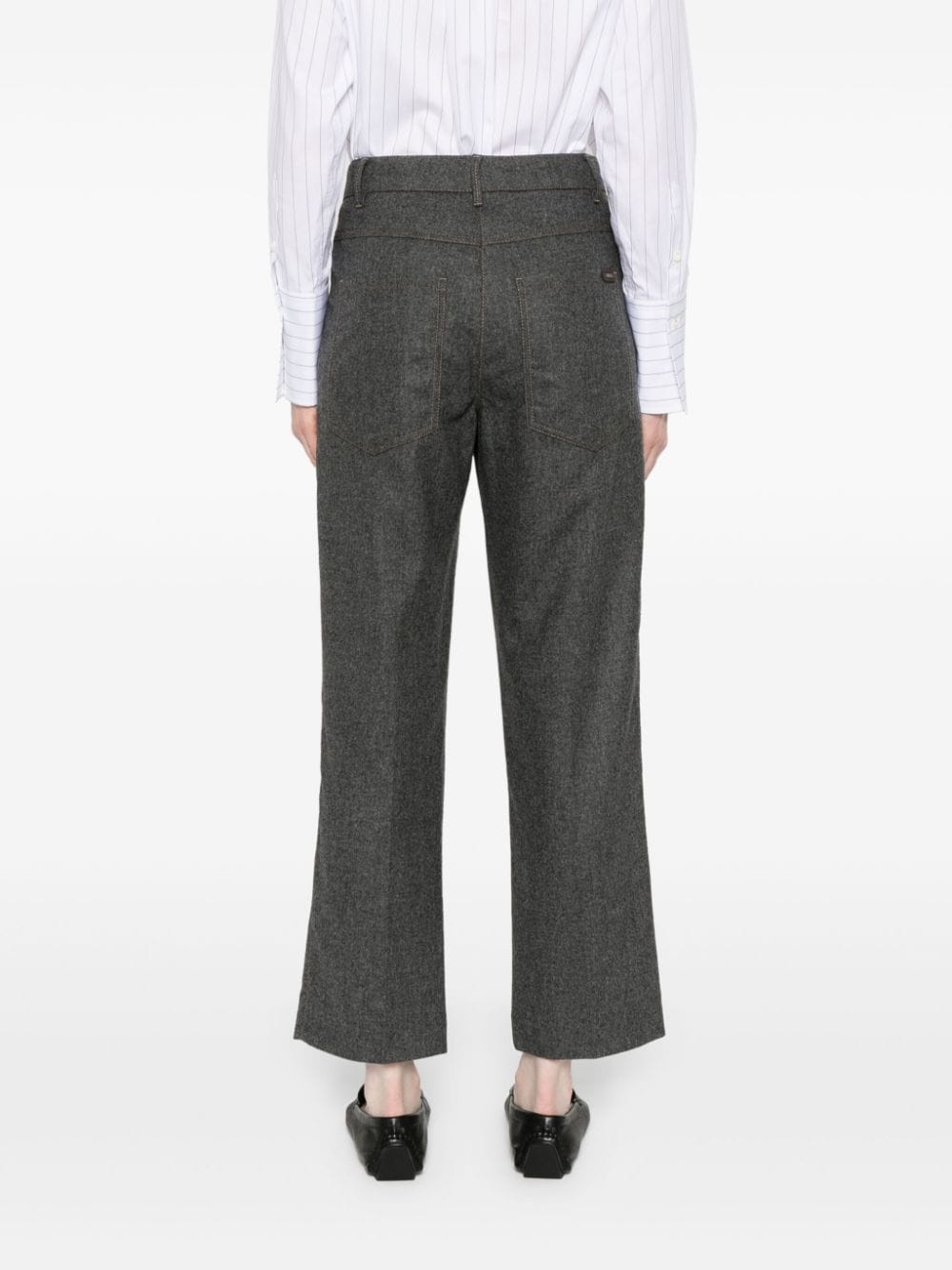 pleated felted straight trousers - 4