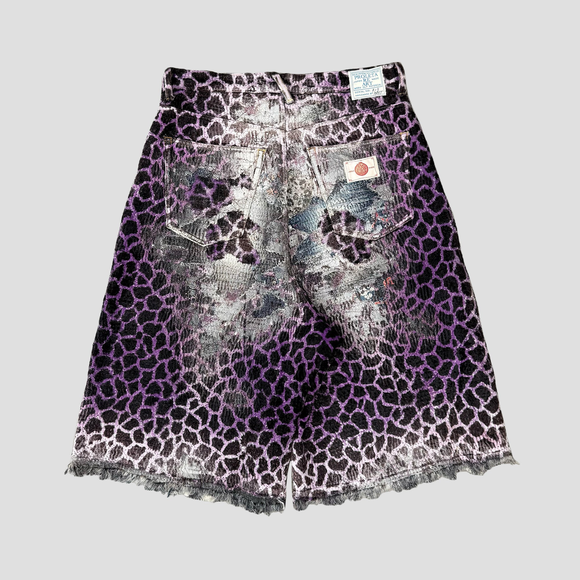 GIRAFFE ECO FUR BORO x STUDS BAGGY SHORTS - 2
