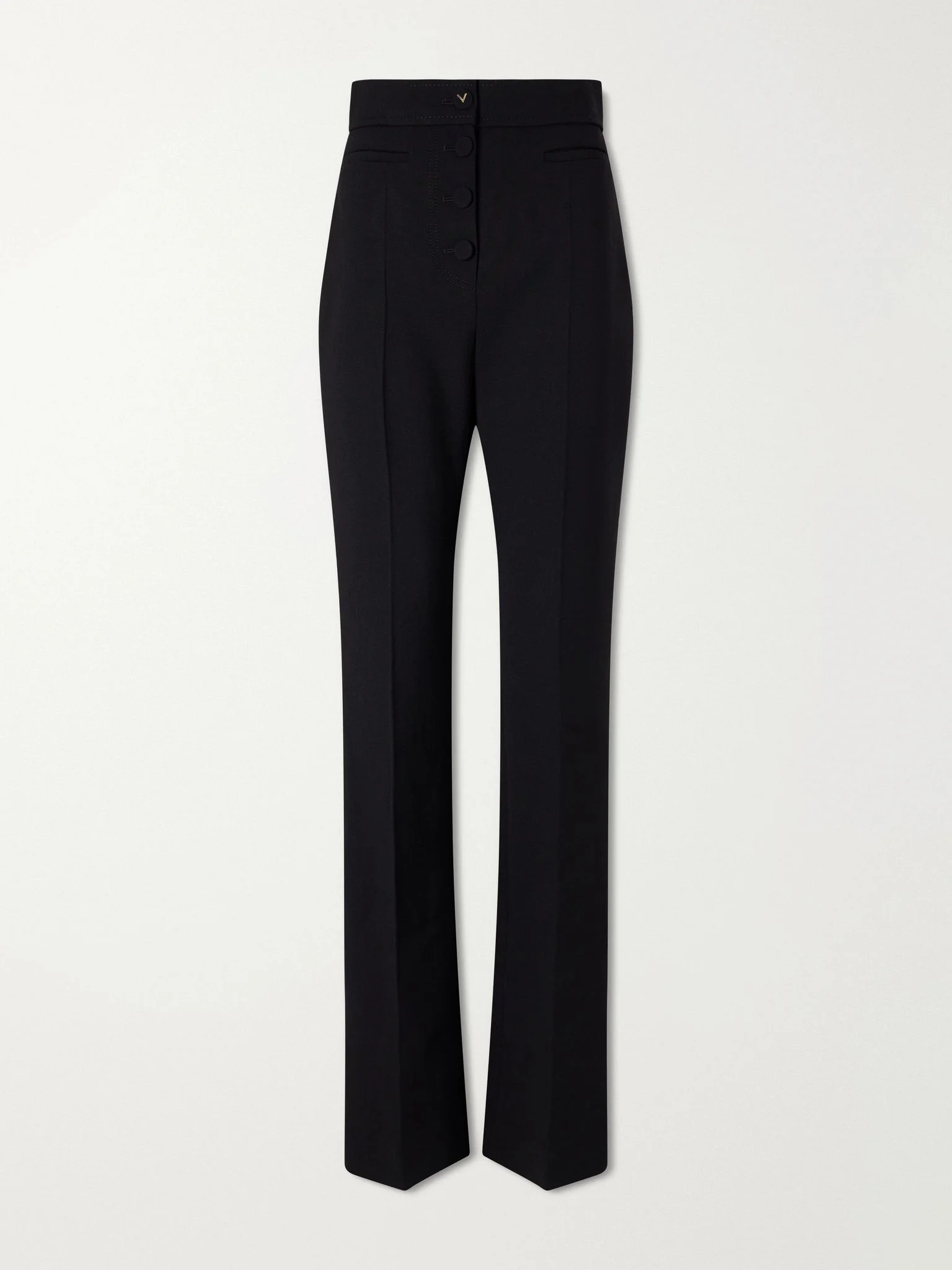 Wool-blend straight-leg pants Black - 1