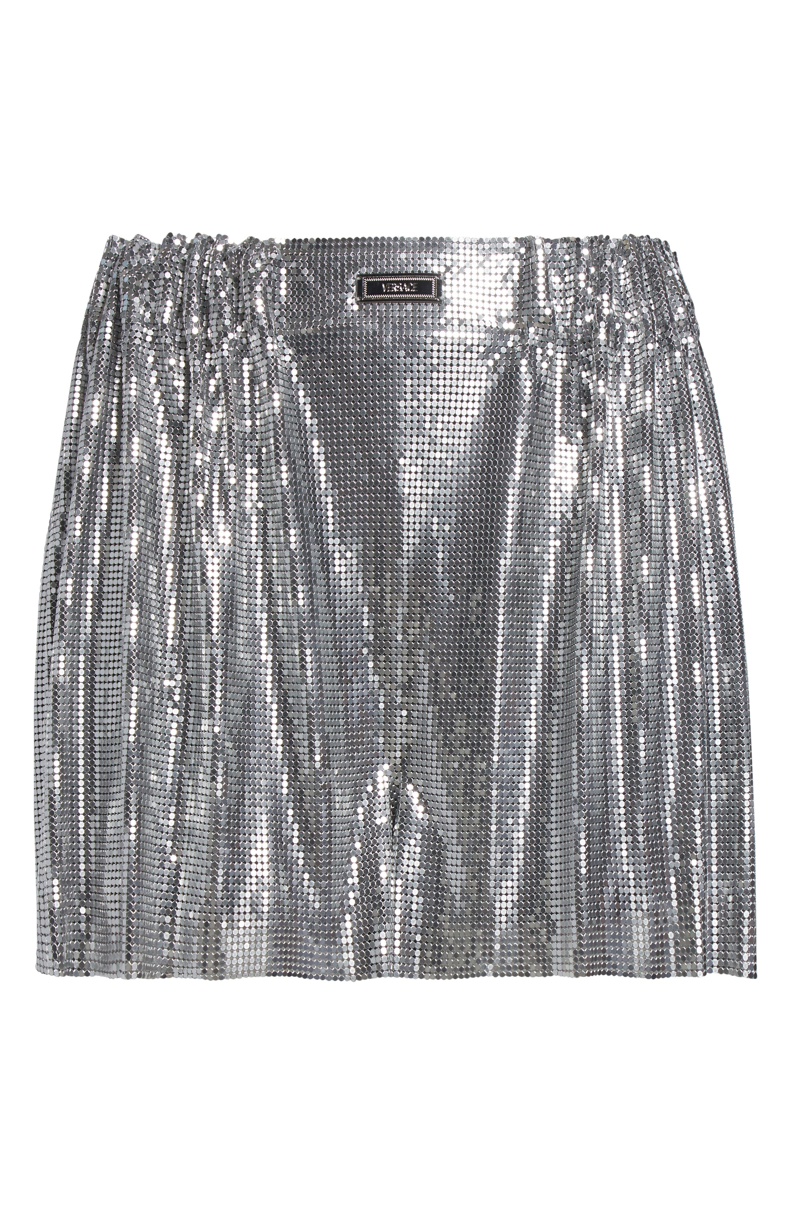 Versace Metal Mesh Shorts in Silver at Nordstrom - 5
