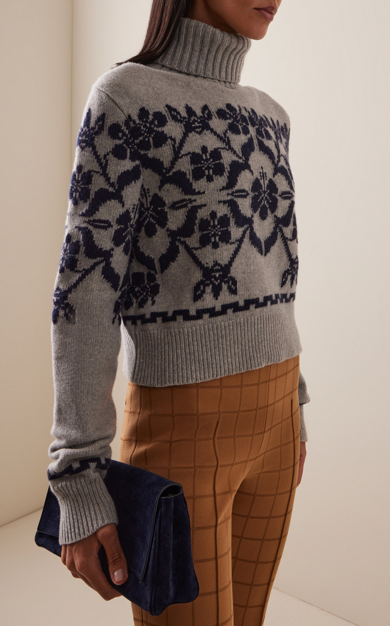 HIGH SPORT Zoe Fair Isle Wool Sweater grey outlook