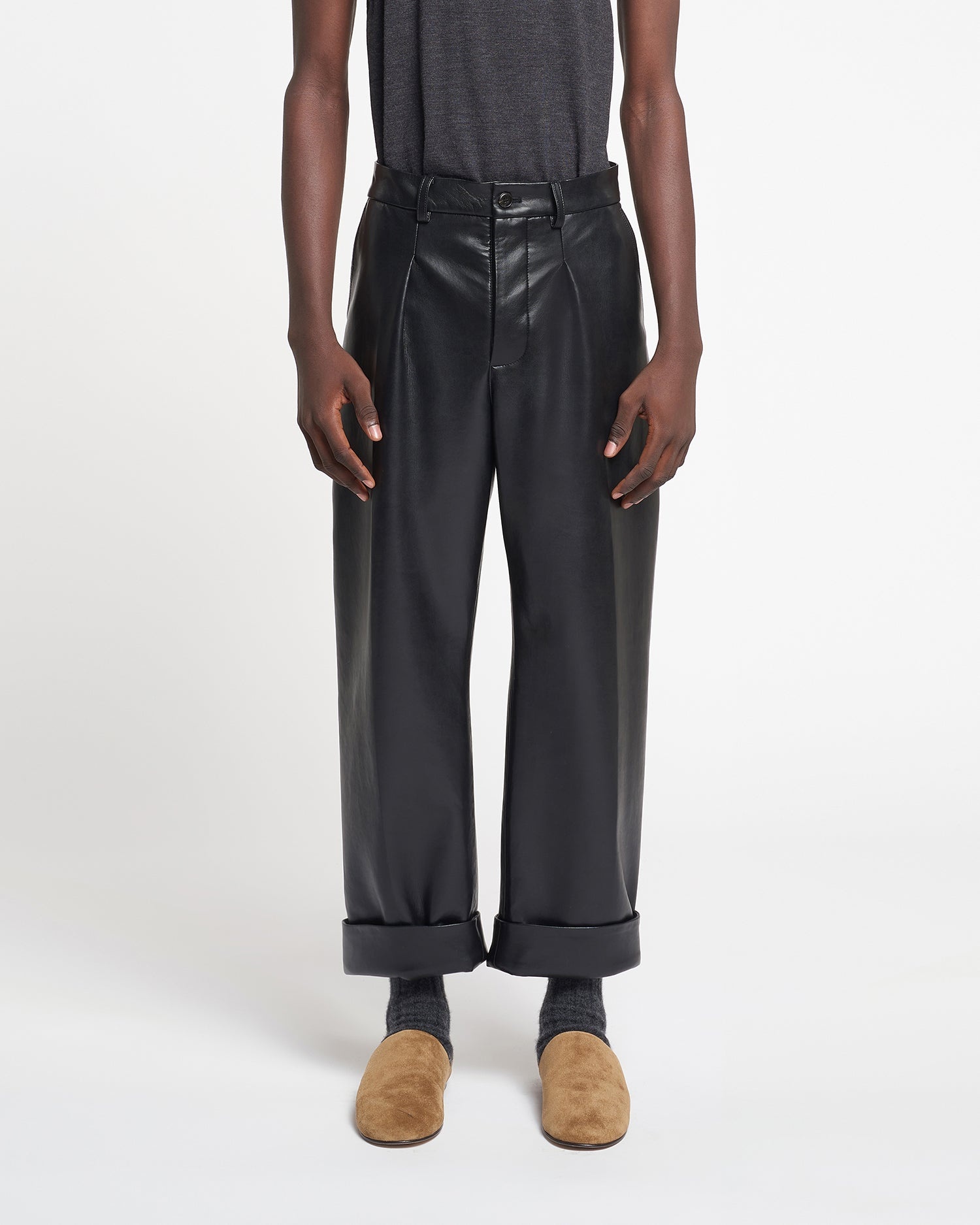 Regenerated Leather Tapered Pants - 2