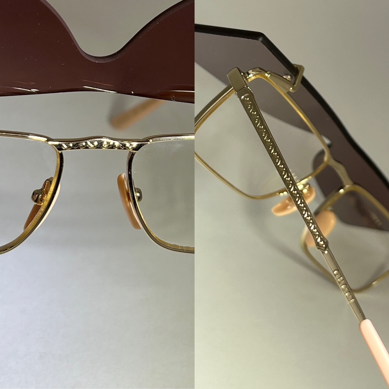 Debsluxurycloset - Gucci Flip-Up Sunglasses Rectangle Red Gold frames GG0363S 002 56 preowned - 10